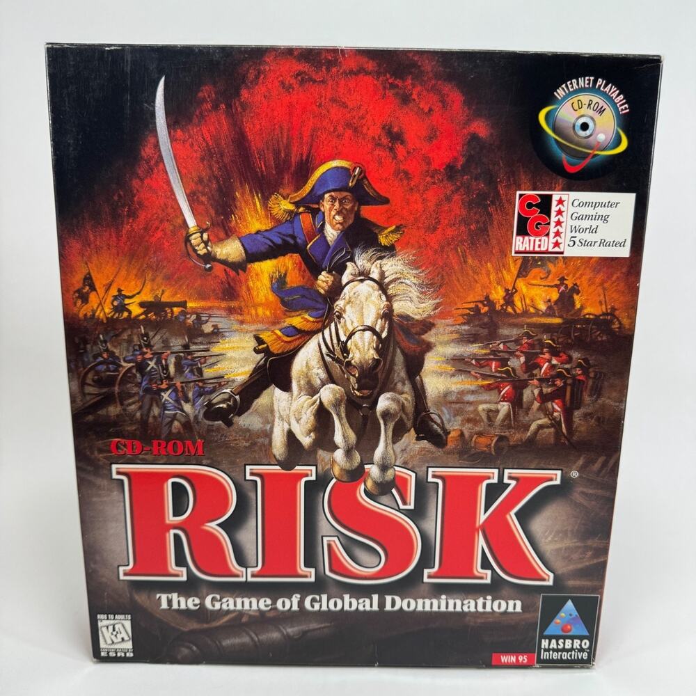 Hasbro Risk PC Game CD Rom Interactive WIN 95 Strategy Big Box